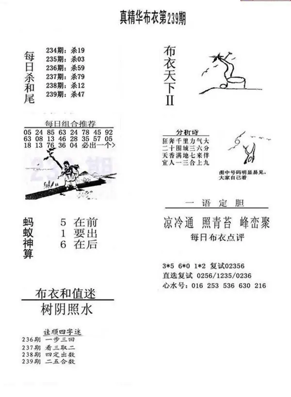 25239期: 福彩3D全套图版参考