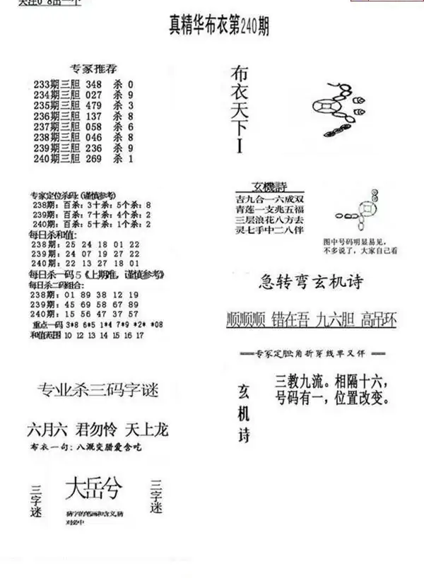 25240期: 福彩3D全套图版参考