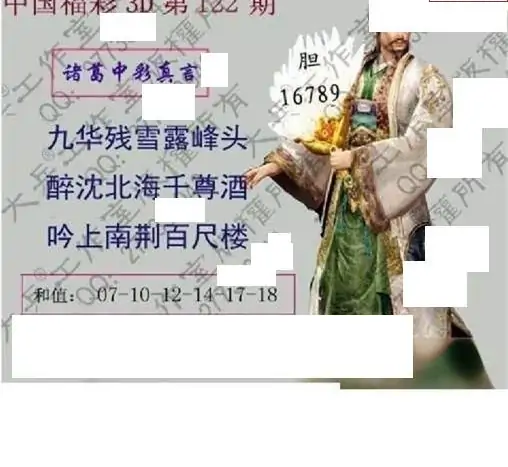 25122期: 大兵福彩3D黄金报图版