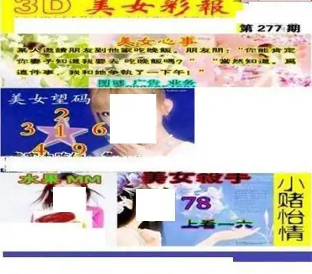 25277期: 三毛3D精品图谜