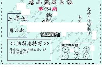 26054期: 大兵福彩3D黄金报图版