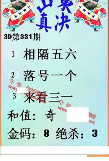 25331期: 福彩3D丹东全图分析