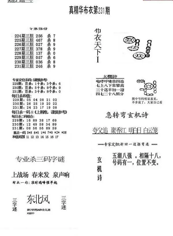 25231期: 福彩3D全套图版参考