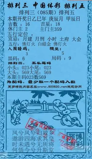 25085期: 福彩3D红黄蓝报