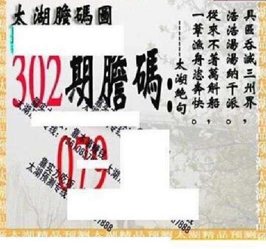 24302期: 太湖图福彩3D精品预测
