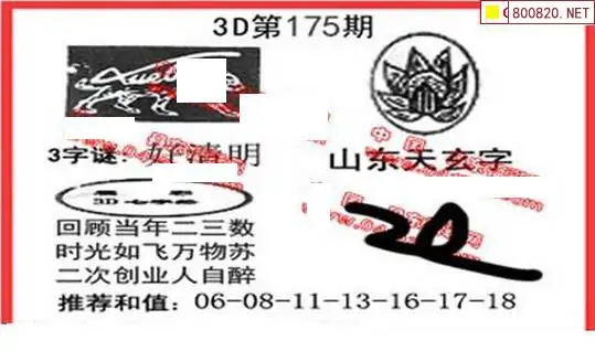 25175期: 福彩3D丹东全图分析