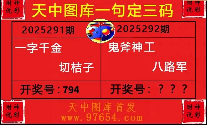 25292期: 财神说彩3D全套图版