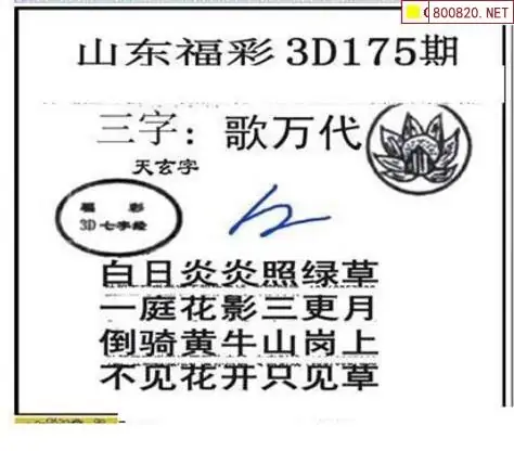 25175期: 三毛3D精品图谜
