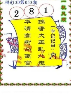 26053期: 福彩3D丹东全图分析