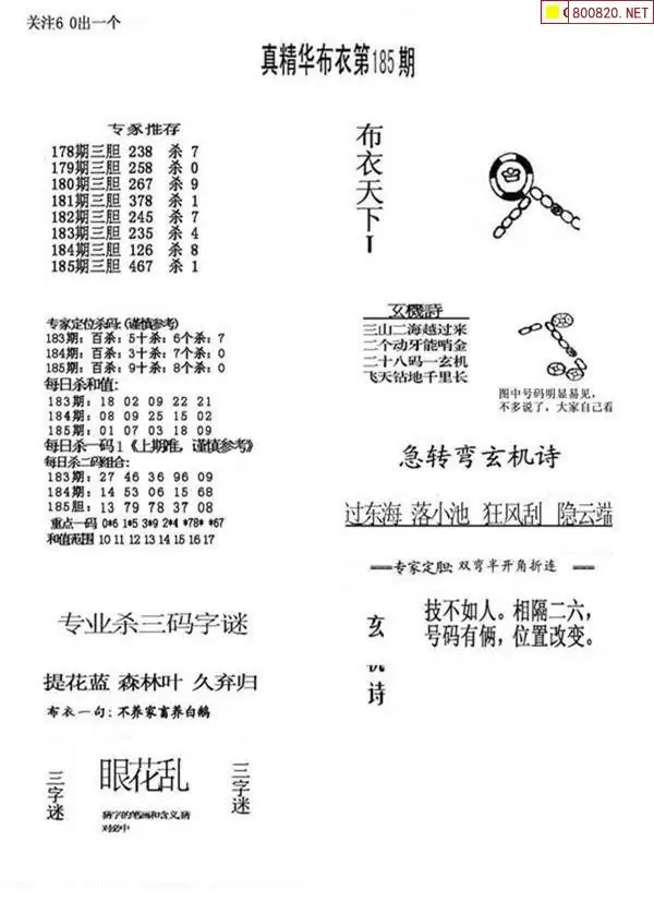 25185期: 福彩3D全套图版参考