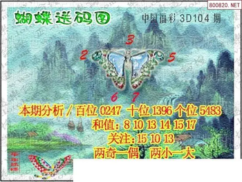 26104期: 3D蝴蝶世家蝴蝶彩图