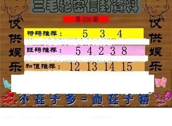 26030期: 三毛3D精品图谜