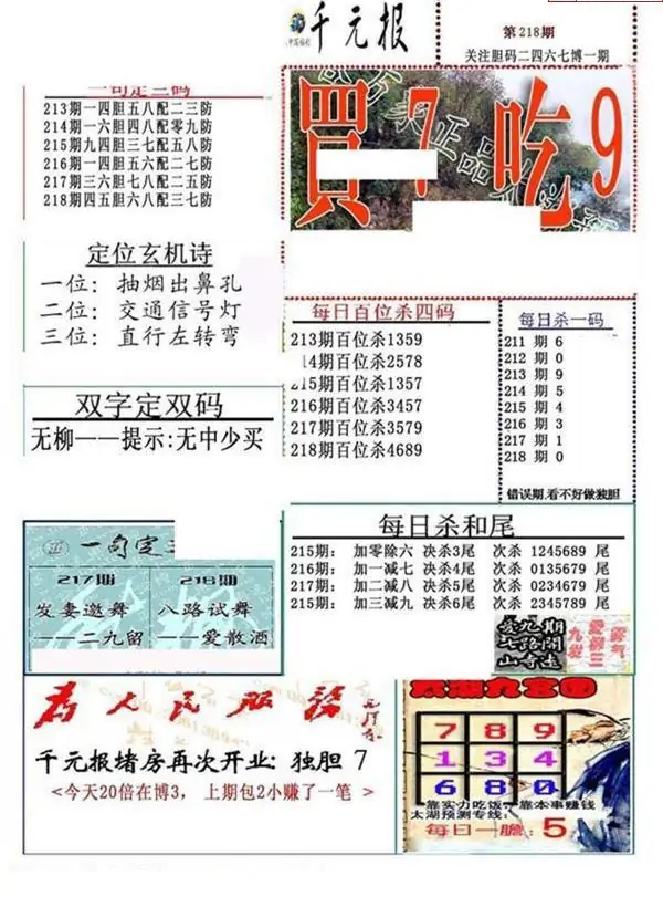 25218期: 福彩3D全套图版参考