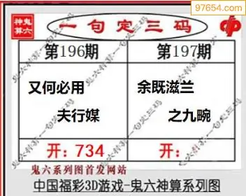 25197期: 福彩3D鬼六神算图
