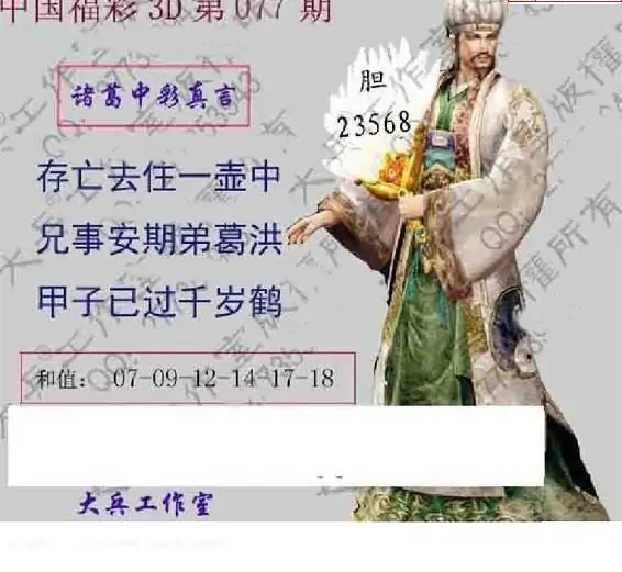 25077期: 大兵福彩3D黄金报图版