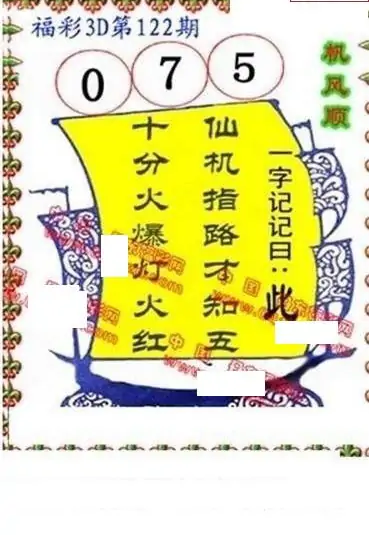 25122期: 福彩3D丹东全图分析