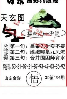 26104期: 福彩3D丹东全图分析