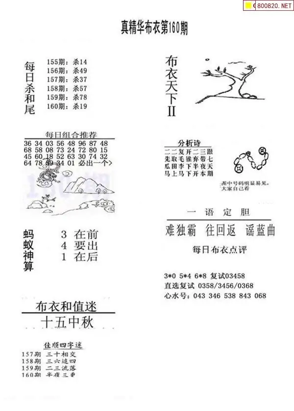 25160期: 福彩3D全套图版参考