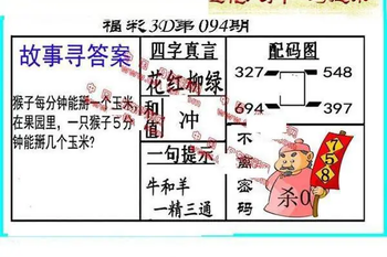 26094期: 福彩3D丹东全图分析
