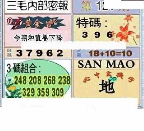 24121期: 三毛3D精品图谜