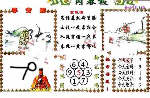 24155期: 福彩3D丹东全图分析