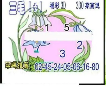 25330期: 三毛3D精品图谜