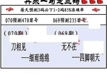 26070期: 福彩3D丹东全图分析