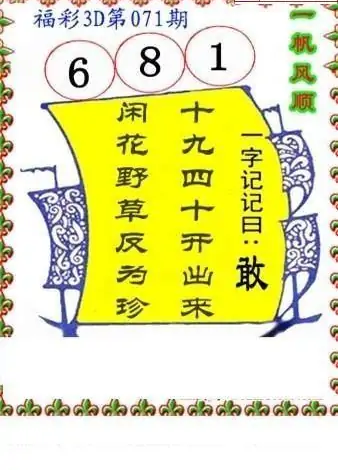 25071期: 福彩3D丹东全图分析