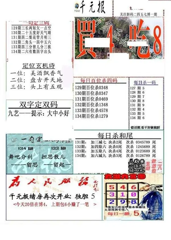 25134期: 福彩3D全套图版参考