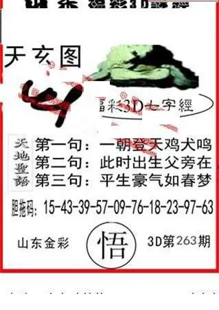 25263期: 福彩3D丹东全图分析