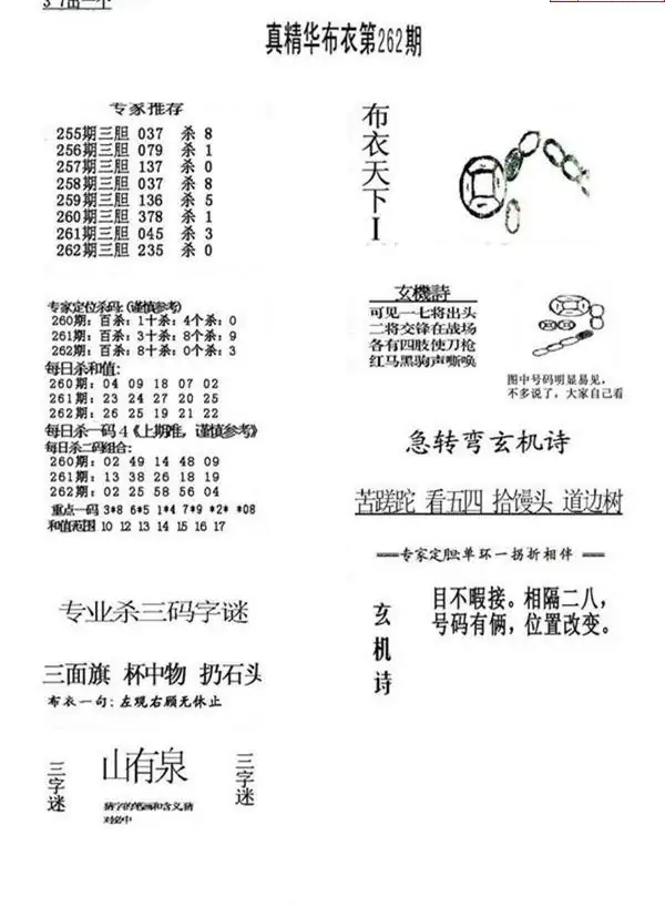 25262期: 福彩3D全套图版参考