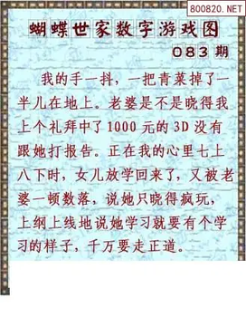 26083期: 3D蝴蝶世家蝴蝶彩图