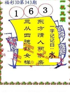 25343期: 福彩3D丹东全图分析