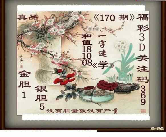 24170期: 白老3D杀码图版