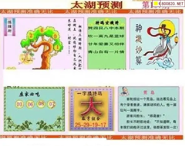 25187期: 太湖图福彩3D精品预测