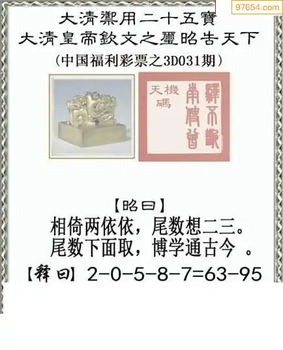 福彩3D26031期天中全套预测分析图