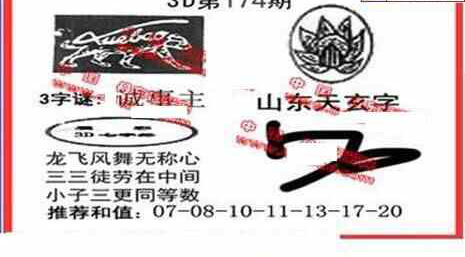 24174期: 福彩3D丹东全图分析