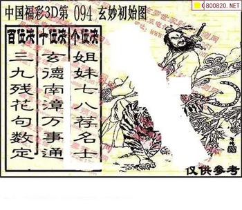 福彩3D 26094期佐罗图一掌经预测图