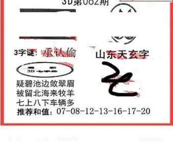 26062期: 福彩3D丹东全图分析