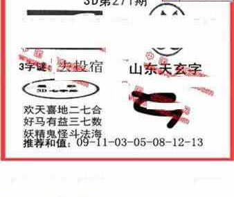 24271期: 福彩3D丹东全图分析