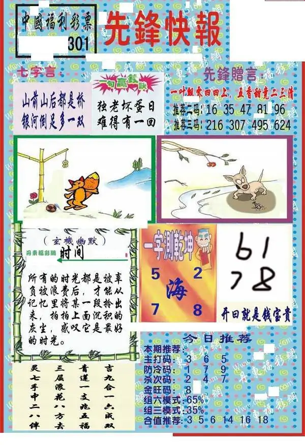 25301期: 福彩3D丹东全图分析