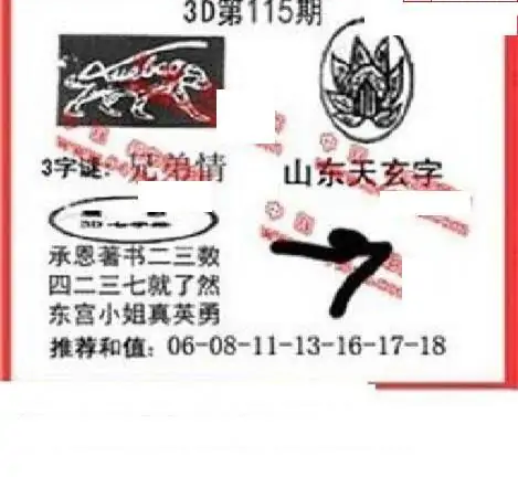 25115期: 福彩3D丹东全图分析