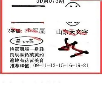 26073期: 福彩3D丹东全图分析