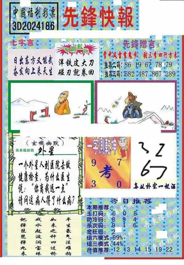 24186期: 福彩3D丹东全图分析