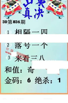 26036期: 福彩3D丹东全图分析