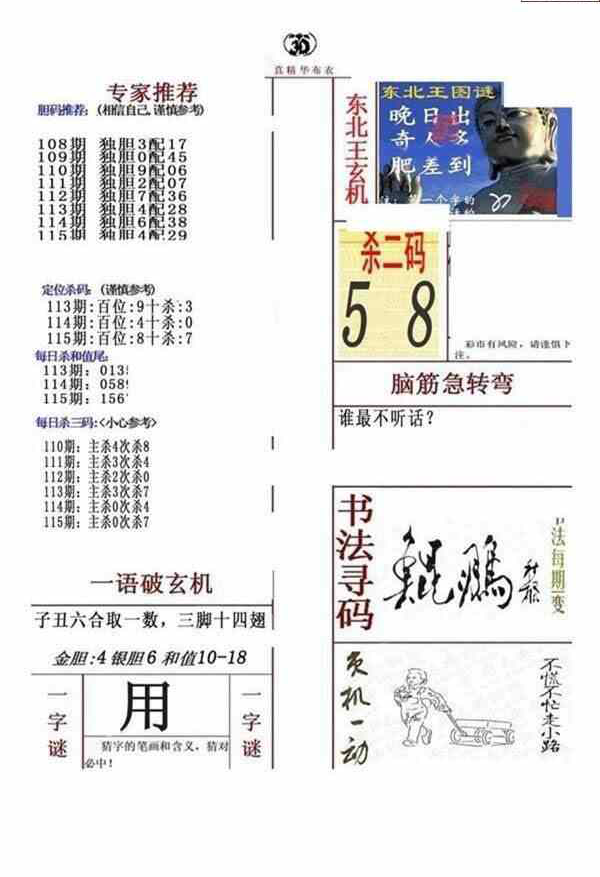 24115期: 福彩3D全套图版参考