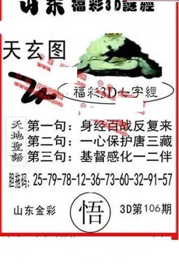 25106期: 福彩3D丹东全图分析