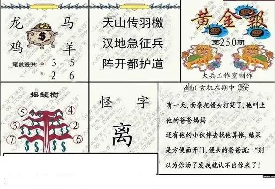 25250期: 大兵福彩3D黄金报图版