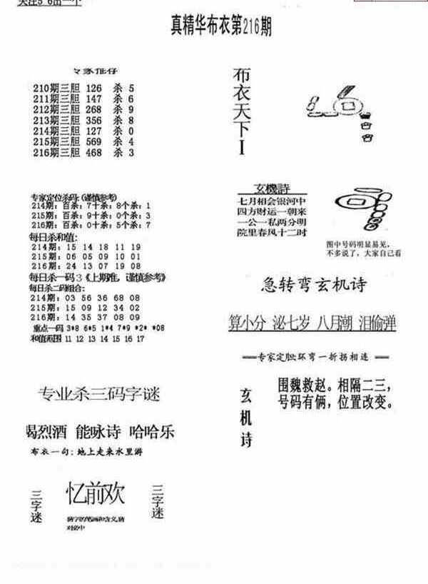 24216期: 福彩3D全套图版参考