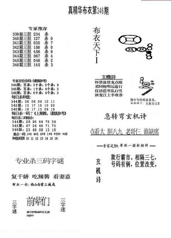 24346期: 福彩3D全套图版参考